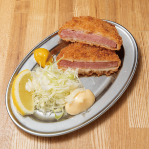 Thick-sliced ham cutlet/fried horse mackerel each