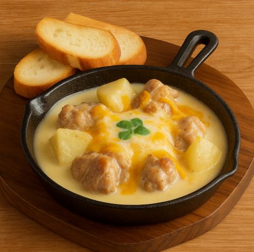 シュクメルリ（鶏とにんにくのホワイトクリーム煮込み） ～パン付き～