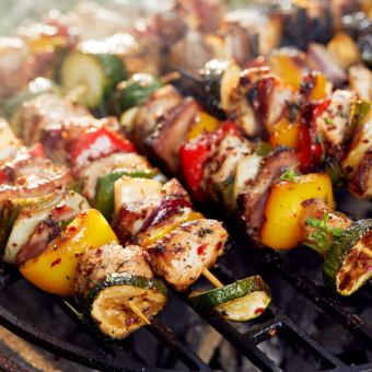 【生ビール付3時間飲み放題】プレミアムシュラスコBBQ食べ放題貸切Partyコース【3500円】