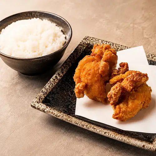 ランチセットA ライス＋唐揚げ２個