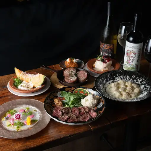 ☆5500円プリフィクスコース(生ビール付)☆4品+特選牛ハラミロースト+デザート【飲放付】
