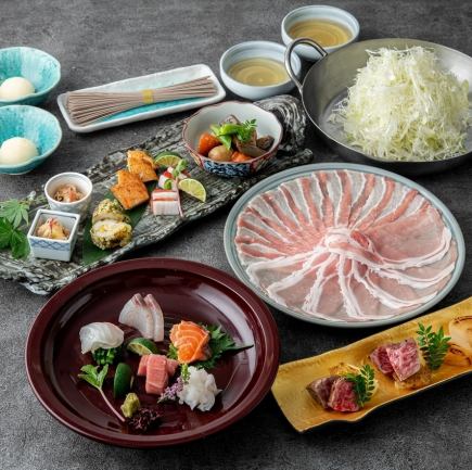 全7品「選べる贅沢鍋しゃぶしゃぶコース」6000円(税込)