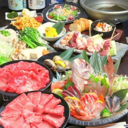 【超值套餐】包含主菜、炸牡蠣和4道精選烤串在內的10道菜品任您選擇 / 2小時暢飲 / 5,500日元 → 5,000日元