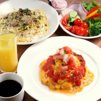 [OYOBA-RE★Lunch 1,650 yen~] 120 minutes! Includes main course, salad bar, drink bar, and gelato of your choice
