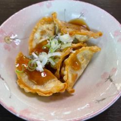 揚げ餃子甘酢あんかけ