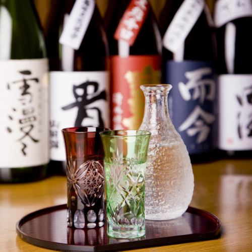 A rich lineup of sake and shochu