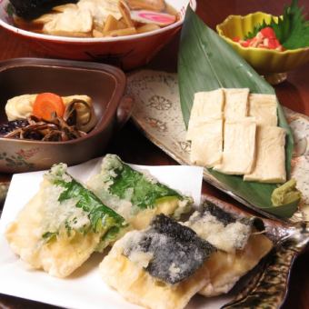 湯葉刺しや焼き湯葉など日光の名物料理が満載♪2名様～OK！【日光湯葉コース】全6品3080円(税込)