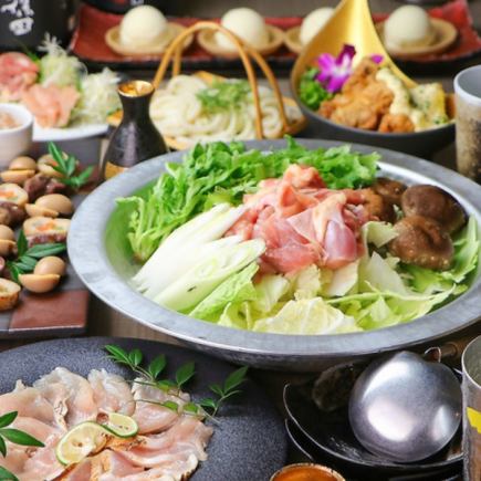 [3 hours all-you-can-drink included] Mizutaki hotpot and A4 Wagyu beef sushi party hotpot course 4,000 yen [8 dishes total]