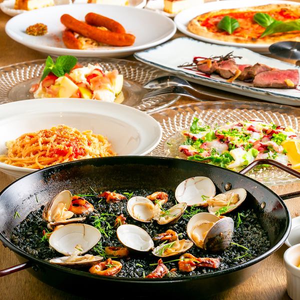 【人気No.1】季節の美味とパエリアを囲む”アッファビーレ宴会コース”（3名様～） 5000円(税込)