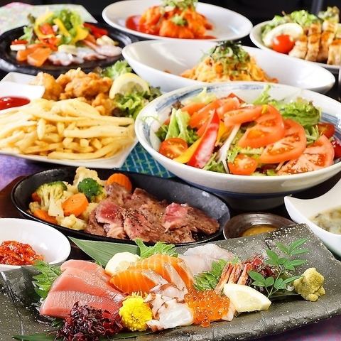 Girls' party plan ☆ All-you-can-eat 3,800 yen (tax included) of 140 kinds including steak and sashimi