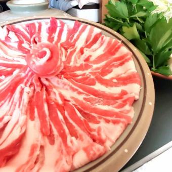 Pork and green onion shabu-shabu