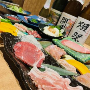 [Food only] Enjoy 6 types of koji chicken and 3 types of koji pork in a total of 7 dishes [Hot Stone and Meat Gourmet Course]