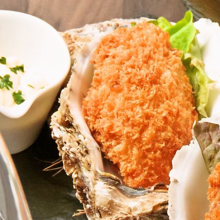 large fried raw oysters
