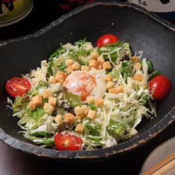 Warm ball Caesar salad