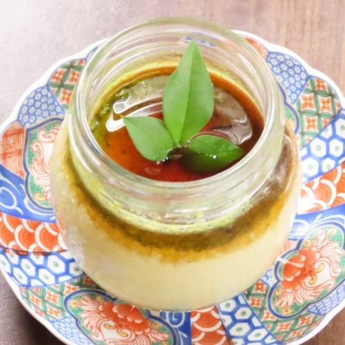 Homemade matcha pudding