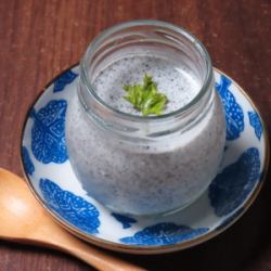 Homemade black sesame pudding