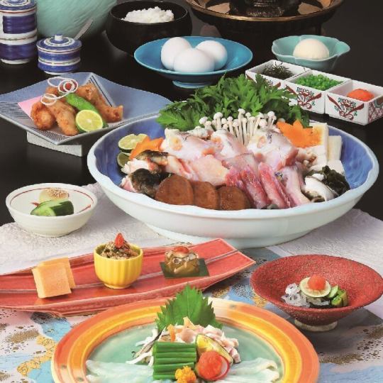 From October 1st to March 31st [Domestic Tiger Pufferfish Full Course ~Fuku~] 6 dishes total, 7,700 yen