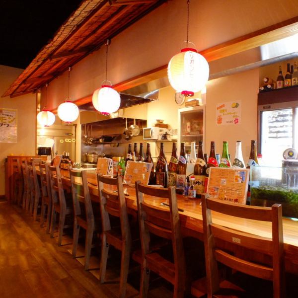 [Talking under the Orion Lanterns] If you want to drink slowly with one person, or if you want to talk slowly with two people, this is a recommended counter seat! ★ Hon-Atsugi / Izakaya / Okinawa / Teppanyaki / Banquet / Charter / Birthday / Anniversary / Girls' Association / Secondary Party