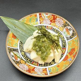 Pickled long yam and chopped wasabi
