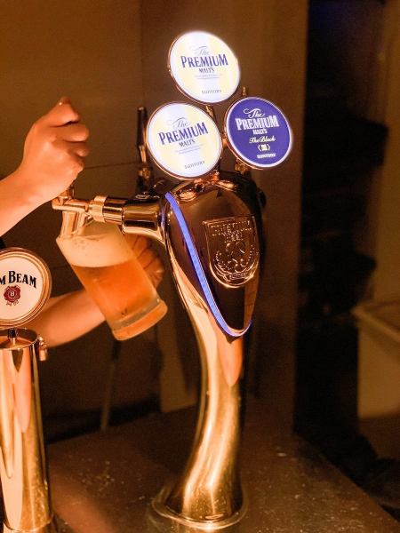 [指定服務器]啤酒有生啤酒和黑啤酒兩種類型！可在冰鎮玻璃中享用♪商店提供的濃碳酸水可盛裝高球！