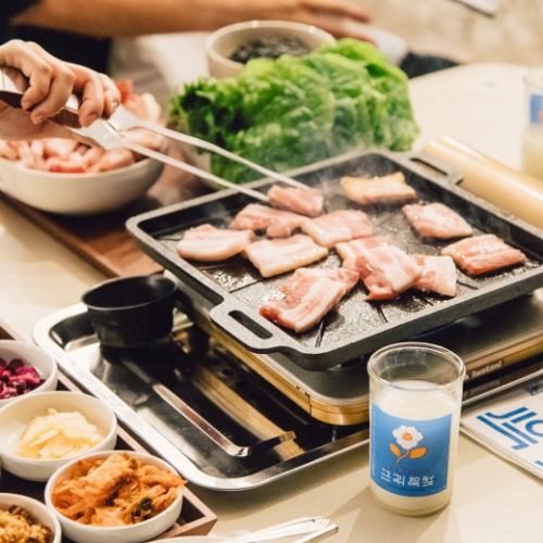 요코하마 역 직통! 전세 OK! 음료 무제한 OK! 한국 BBQ 비어 가든 【뉴코리아 파라다이스】