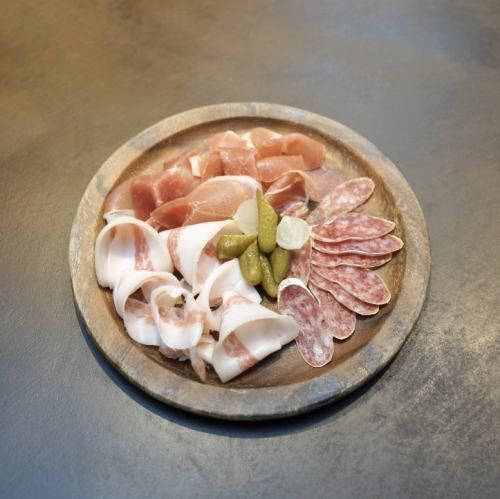 Assorted raw ham