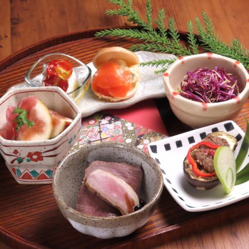 Imasui's eclectic assortment of obanzai dishes