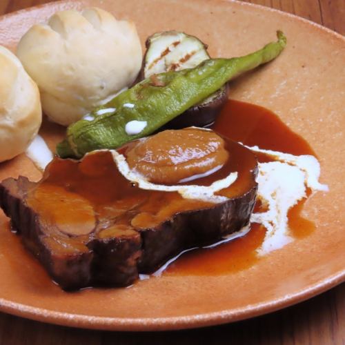 Beef tongue stew and homemade bread