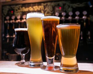The four major beers on tap