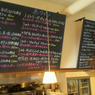 Recommended menu on the counter