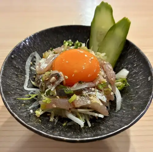 Horse mackerel yukke