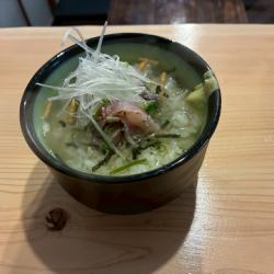 Rice porridge with fragrant horse mackerel broth