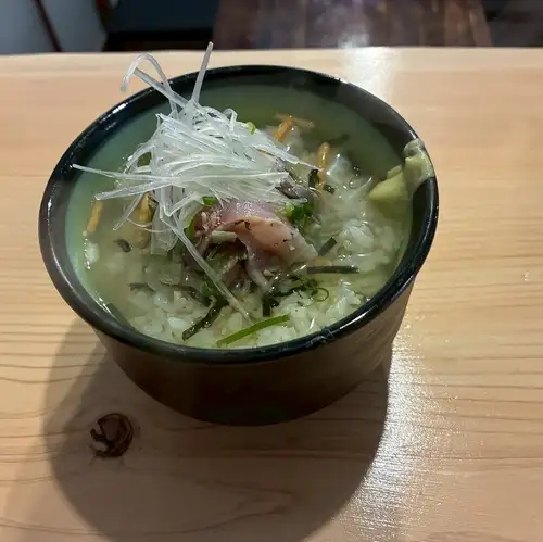 Rice porridge with fragrant horse mackerel broth