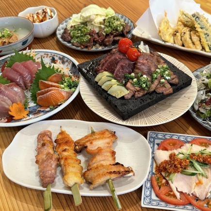 大仙鸡、牛舌、牛裙肉和新鲜海鲜宴（6000日元）