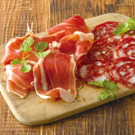 Assorted Spanish Jamon Serrano and Iberian Salami