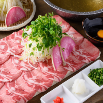 May and June [3 hours all-you-can-drink with draft beer] Pork and beef tongue shabu-shabu course 9 dishes 4000 yen → 3500 yen