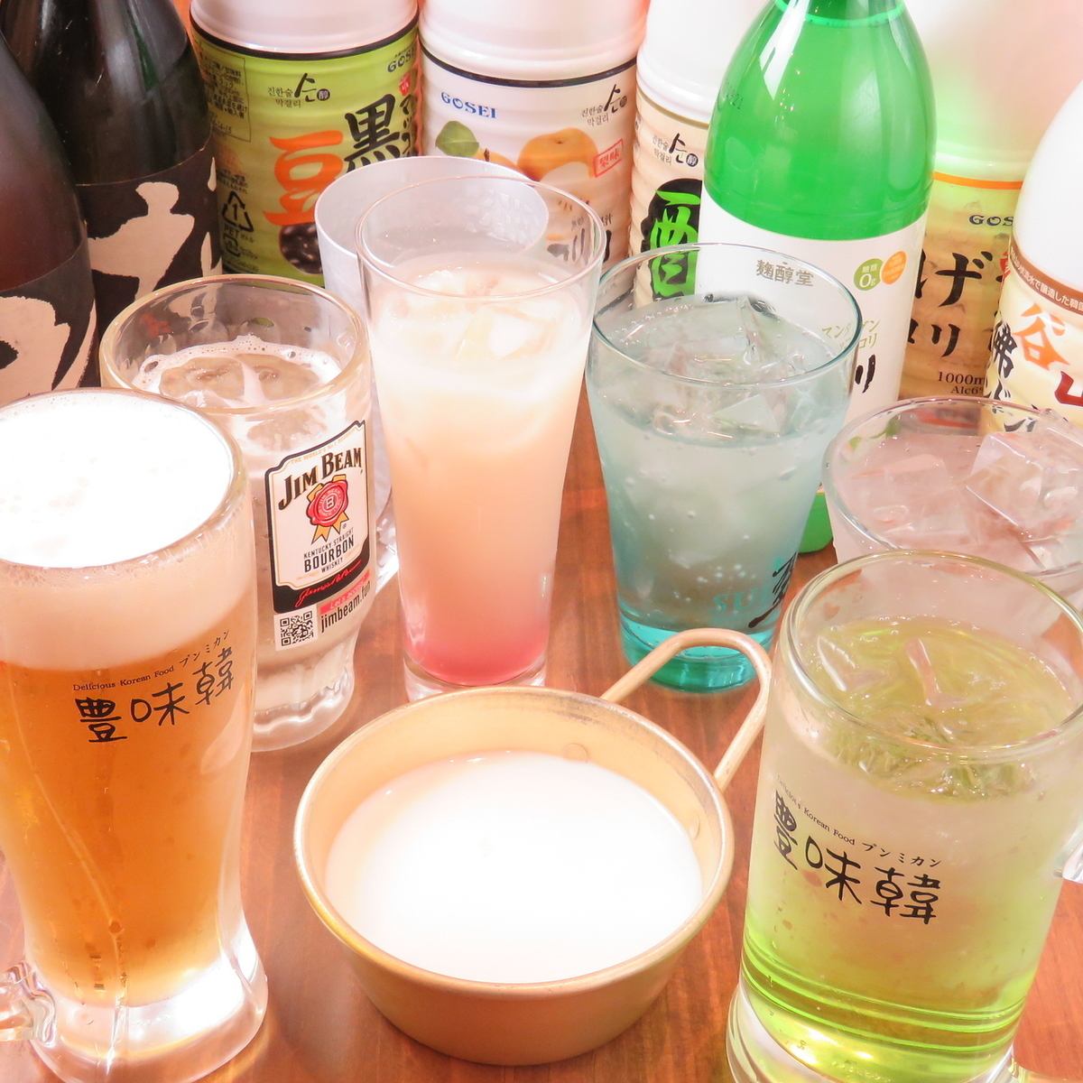There is also an all-you-can-drink option! As much Korean food as you like♪