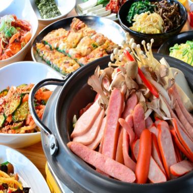 [Choice of hot pot course] You can choose Budae Jjigae, Gamjatang, etc. ★4,500 yen with 90 minutes of all-you-can-drink from 7 dishes☆