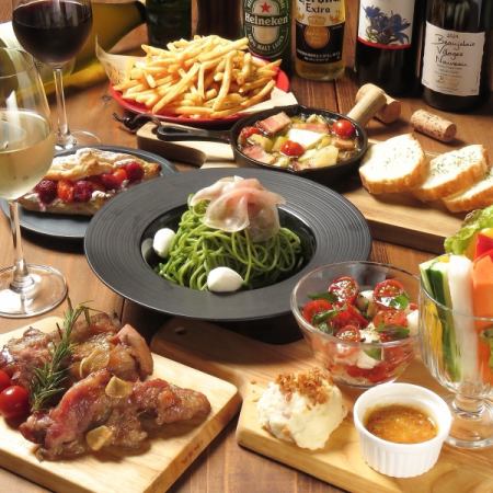 【120分カクテルあり飲み放題付】女子会コース◆アヒージョにいちごパイなど全6品！4500円(税込)