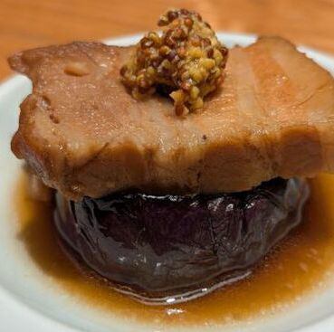 糸島豚角煮と秋ナスのグリル