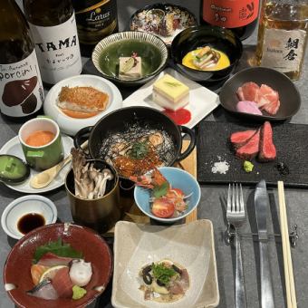 sara博多≪premium≫ コース ～刺身からデザートまで全13品、ワンランク上の上質コース～　
