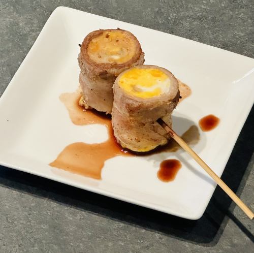 ≪博多野菜巻き串≫自家製玉子 赤ワイン醤油