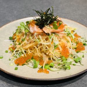 サーモンイクラ明太子スパゲティ