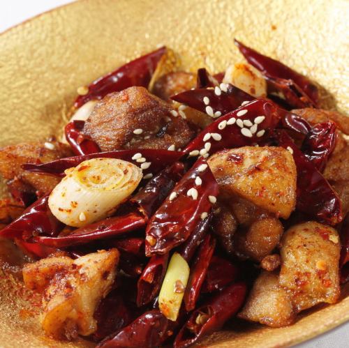 Stir-fried young chicken with Sichuan peppers