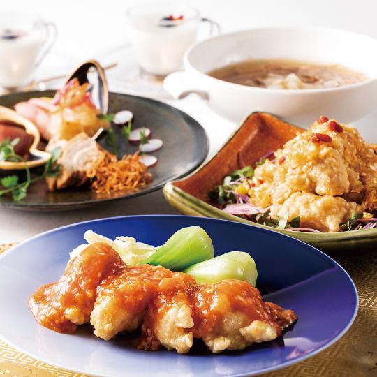 土日限定【お席&飲み放題2時間 大皿盛り 】王道中華料理 全7品7000円