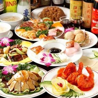 【アワビ付き宴会コース】アワビオイスターソース炒め・麻辣チキン炒めなど10品2.5h飲放付6000円