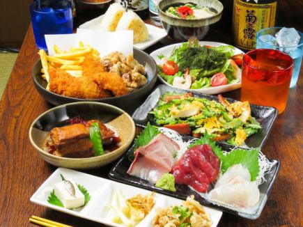 【宴会にも♪】沖縄の定番料理が盛りだくさん！全8品5500円ゆったり2時間飲み放題付き！