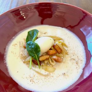 Saiboku Bacon and Happy Egg Carbonara Udon (single item)