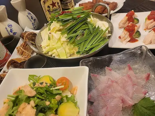 夏限定!瓶ビールも入った2H飲み放題込《よかたいお手軽》季節のコース◆全8品4000円(税込)