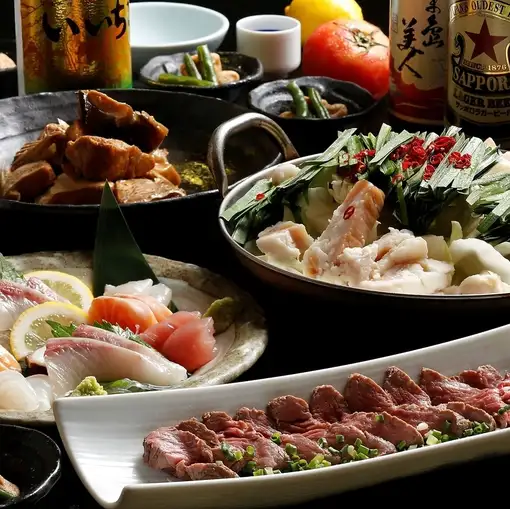 忘・新年会!瓶ビールも入った2H飲み放題込《よかたい贅沢》季節のコース◆全8品5000円(税込)